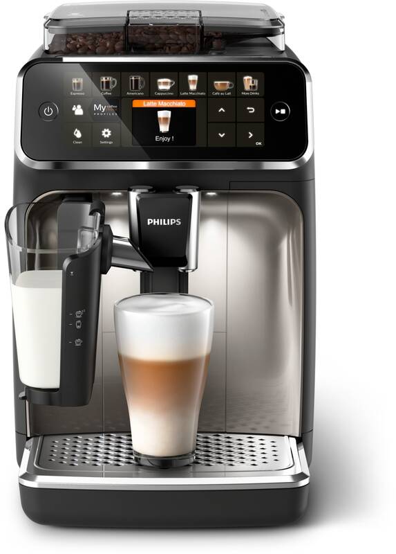 Automatický kávovar Espresso Philips EP5447/90 Series 5400 LatteGo / 1500 W / 1,8 l / 275 g / 15 bar / černá / ZÁNOVNÍ