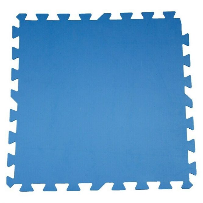 Podlahová ochranná rohož / 9 ks / 2,25 m² / 50 x 50 cm / tloušťka 0,4 cm / systém puzzle / plast / modrá
