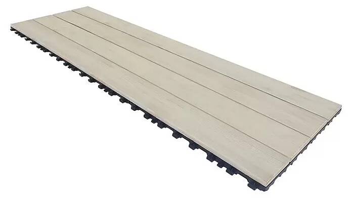 Klikací dlaždice Smartdeck, borovice, 120 x 40 x 2.5 cm / bílá