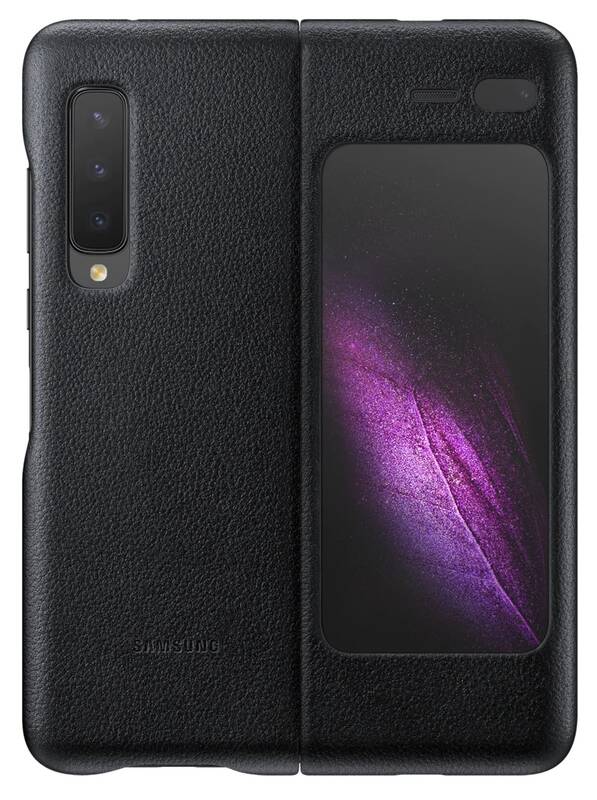 Kryt na mobil Samsung Leather Cover na Galaxy Fold - černý / ROZBALENO