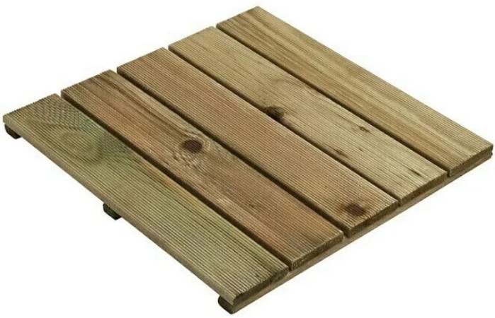 Dřevěná dlaždice / drážka 50 x 3,2 x 50 cm / zelená