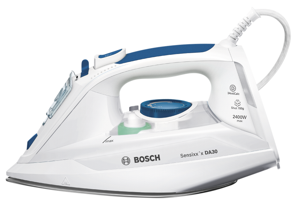 Napařovací žehlička Bosch TDA302401W / 2400 W / 150 g/min. / bílá / ZÁNOVNÍ