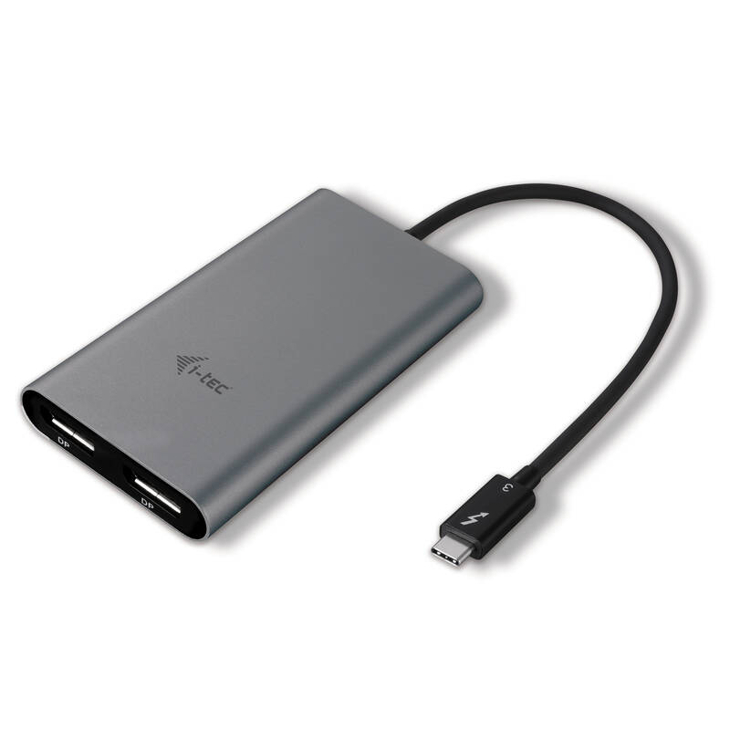 Redukce i-tec Thunderbolt 3/2x DisplayPort 4K / TB3DUAL4KDP / šedá / POŠKOZENÝ OBAL