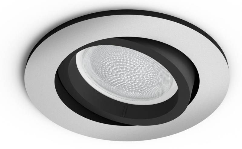 Chytré LED zapuštěné bodové svítidlo Centura GU10 / 5,7 W / bílá a barevná ambiance / stříbrná