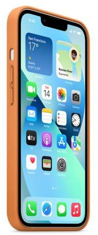 Kožené pouzdro na Apple iPhone 13 / zlatohnědá / POŠKOZENÝ OBAL