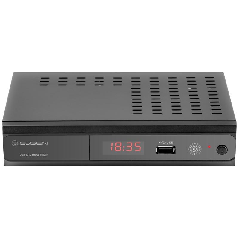 Set-top box GoGEN DVB 219 T2 DUAL / 2 tunery / 6 W / 2x USB / černá / ZÁNOVNÍ