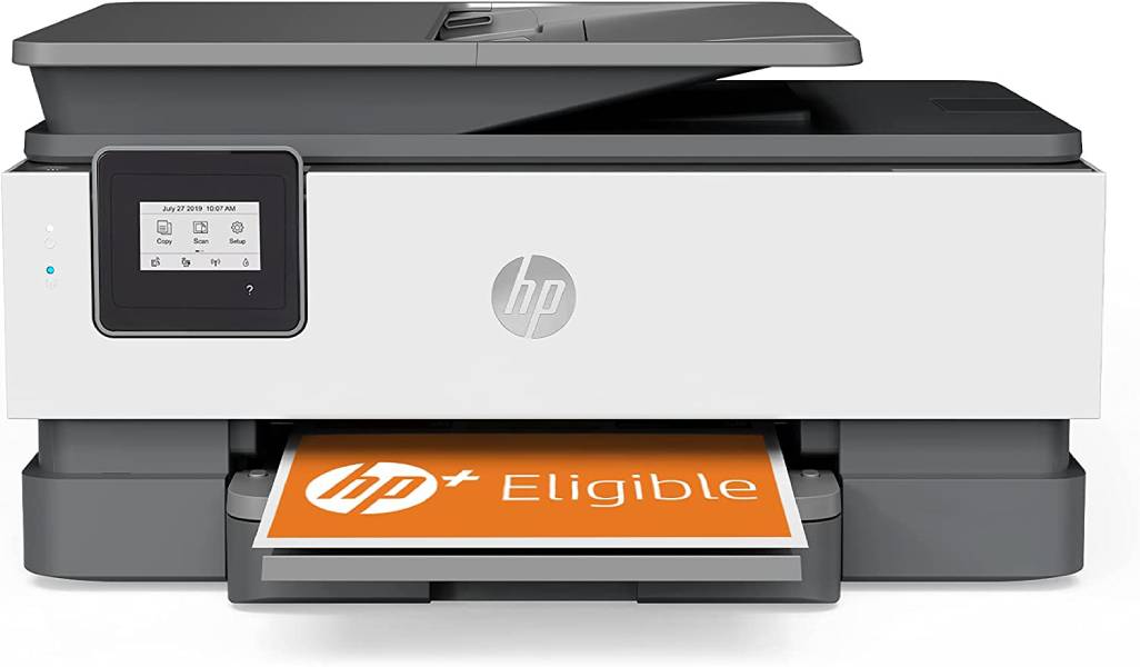 Tiskárna HP OfficeJet 8014e / služba HP+ a Instant Ink / bílá/černá / POŠKOZENÝ OBAL