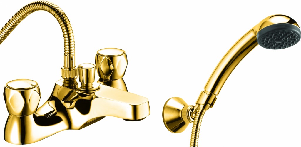 Vanová sprchová baterie s upevněním na vanu Deva Profile gold deck / DCM106/501 / zlatá / POŠKOZENÝ OBAL
