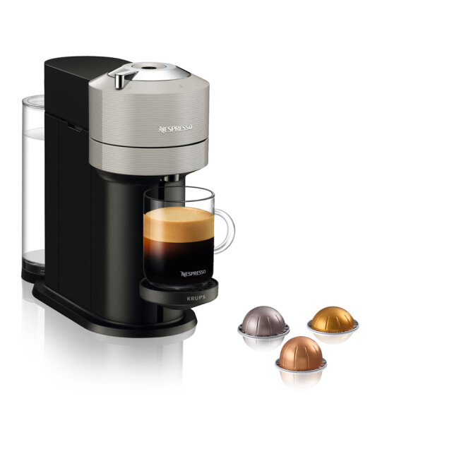 Kapslový kávovar Espresso Krups Nespresso Vertuo Next XN910B / 1500 W / šedá / ZÁNOVNÍ