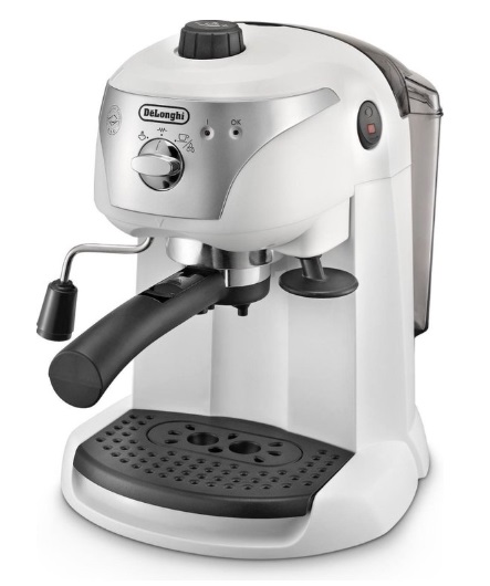Pákový kávovar Espresso Delonghi EC 221W / 1100 W / 1,4 l / plast / 15 bar / bílá / ZÁNOVNÍ