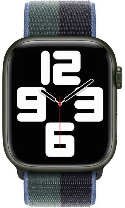 Provlékací sportovní řemínek pro Apple Watch 45/44/42 mm temně inkoustová / eukalyptově zelená / ROZBALENO