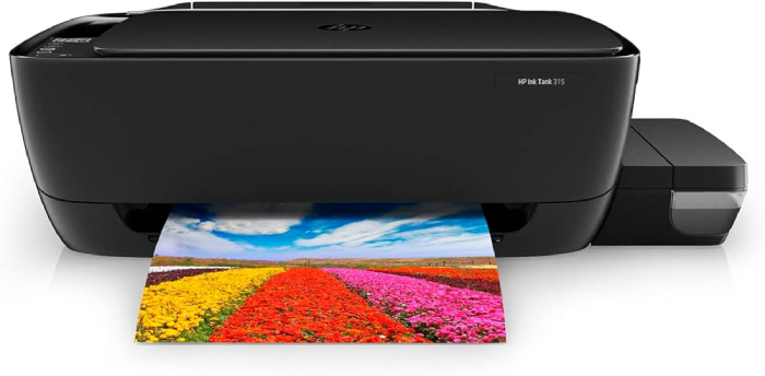 Multifunkční inkoustová barevná tiskárna HP ink tank 315 / 4800 x 1200 DPI / USB / černá