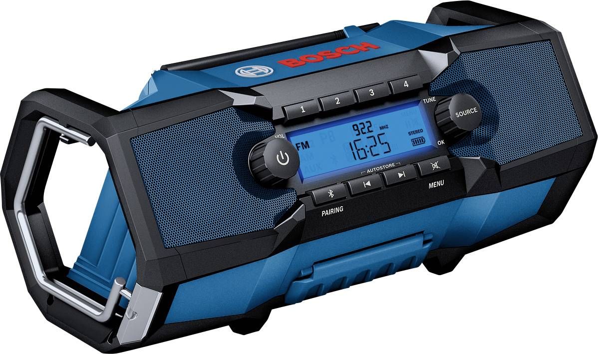 Aku stavební rádio Bosch GPB 18V-2 C Professional - 18V / Bluetooth / FM / AUX / bez akumulátoru a nabíječky / modrá / ROZBALENO