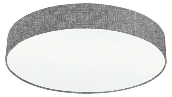 Stropní svítidlo Eglo PASTERI / Ø 57 cm / 3 × 60 W / E27 / IP20 / ocel / textil / sklo / šedá
