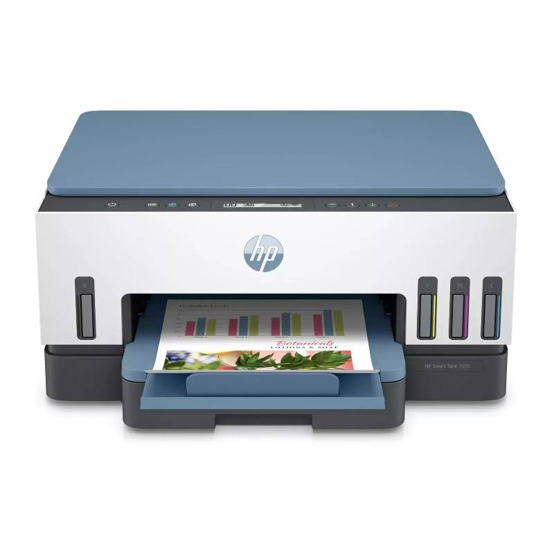 Barevná inkoustová multifunkční tiskárna HP Smart Tank 7006e All-in-One / služba HP+ a Instant Ink / bílá/modrá / ZÁNOVNÍ