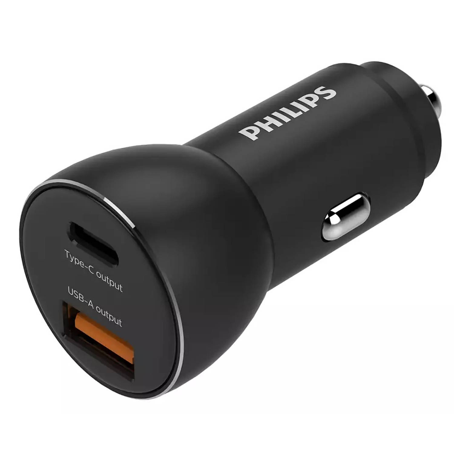 Nabíječka do auta Philips DLP2521/03 / výstup USB-A a USB-C / 36W / DC 12-24V / černá