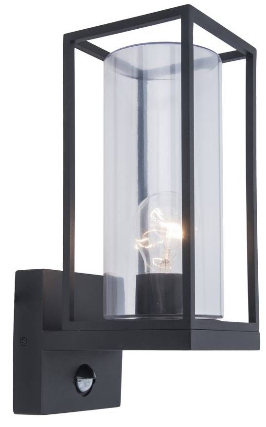 Venkovní nástěnné svítidlo Lutec FLAIR / pohybový senzor / černá