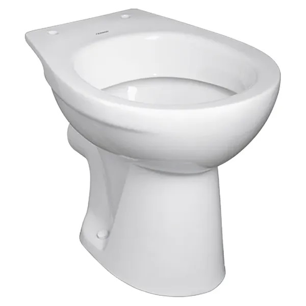 German Záchodová stojací WC mísa Sydney / se zapuštěným okrajem / horizontální výstup / keramika / bílá