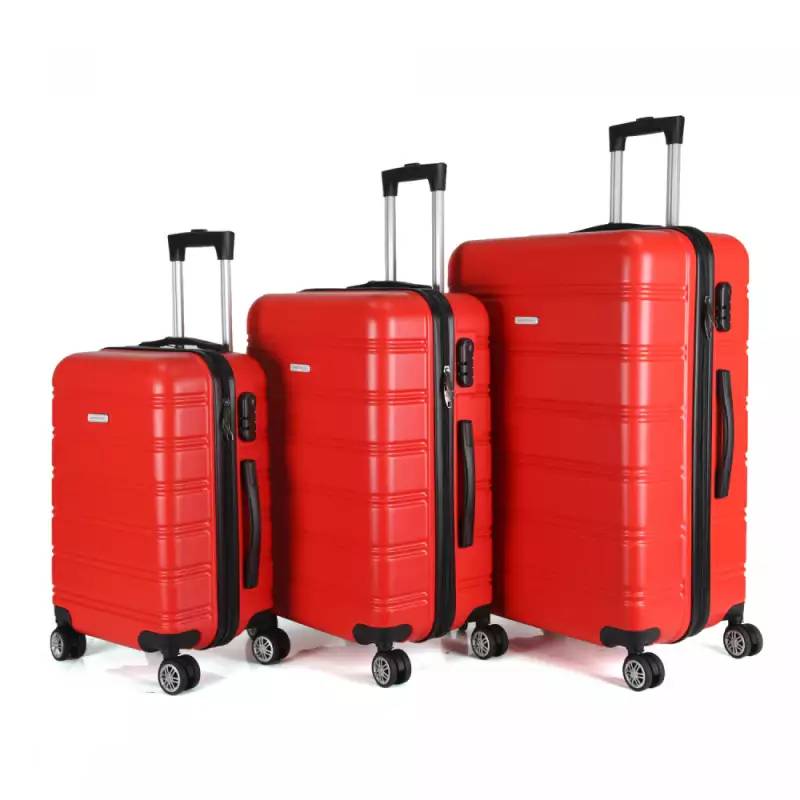 Cestovní kufr/kufry / sada 3 tvrdostěnných kufrů Royalty Line RL-LTS18705 / objem 36, 67, 98 l / ABS / červená