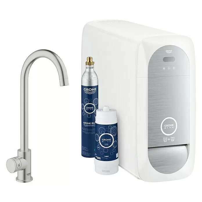 Dřezová baterie Grohe Blue Home Mono C-výstup / měření CO2 / superocel