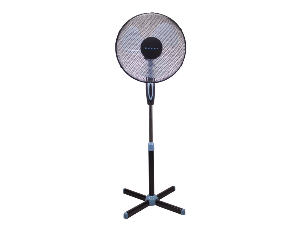 Stojanový ventilátor BEPER / Ø 40cm / 3 rychlosti / oscilace / osvětlení / 35 W / černá / ROZBALENO