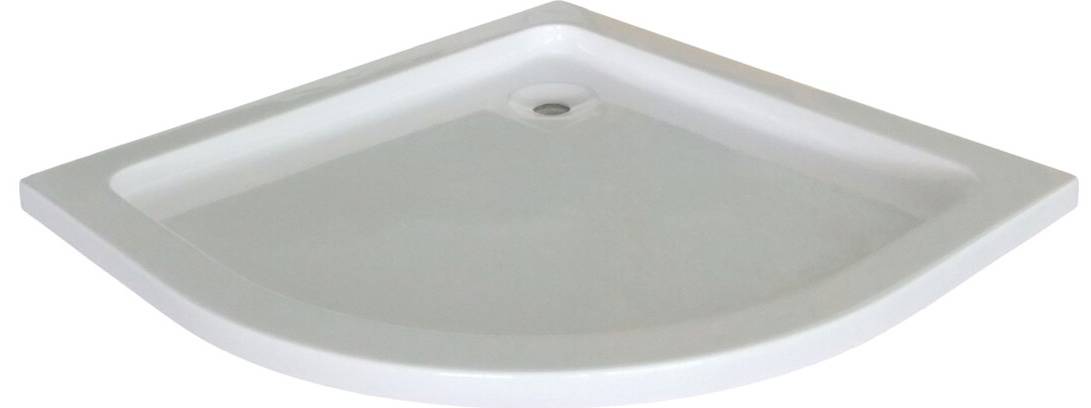 Sprchová vanička Baliv / čtvrtkruhová / 6,5 x 80 x 80 cm / sanitární akrylát / bílá / ZÁNOVNÍ