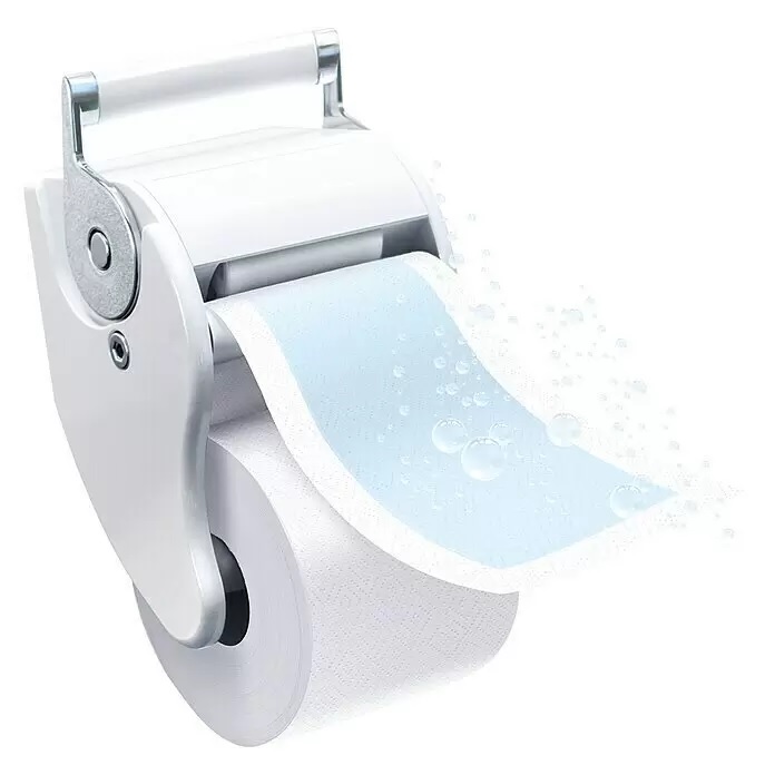 Držák toaletního papíru s funkcí zvlhčování Merx / plast / bílá
