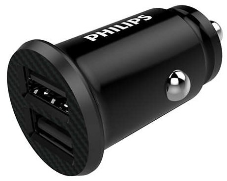 Nabíječka do auta Philips DLP2510/03 / 2 USB-A porty / černá