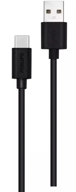 Kabel Philips DLC3104A/03 / USB-A/USB-C / 1,2 m / černá