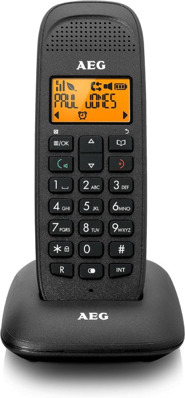 Bezdrátový telefon AEG D81 / úhlopříčka displeje 1,6" (4 cm) / černá