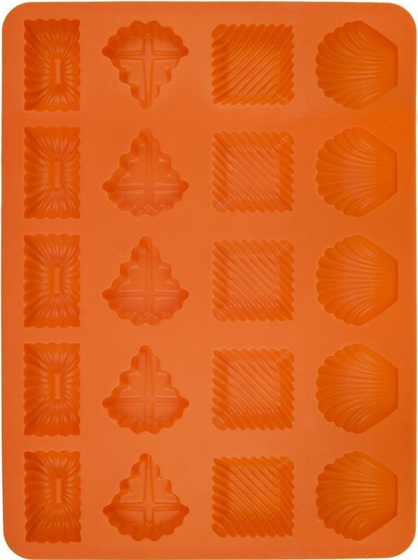 Nepřilnavá forma na pečení pracen / 28,5 x 21 x 1,5 cm / silikon / oranžová