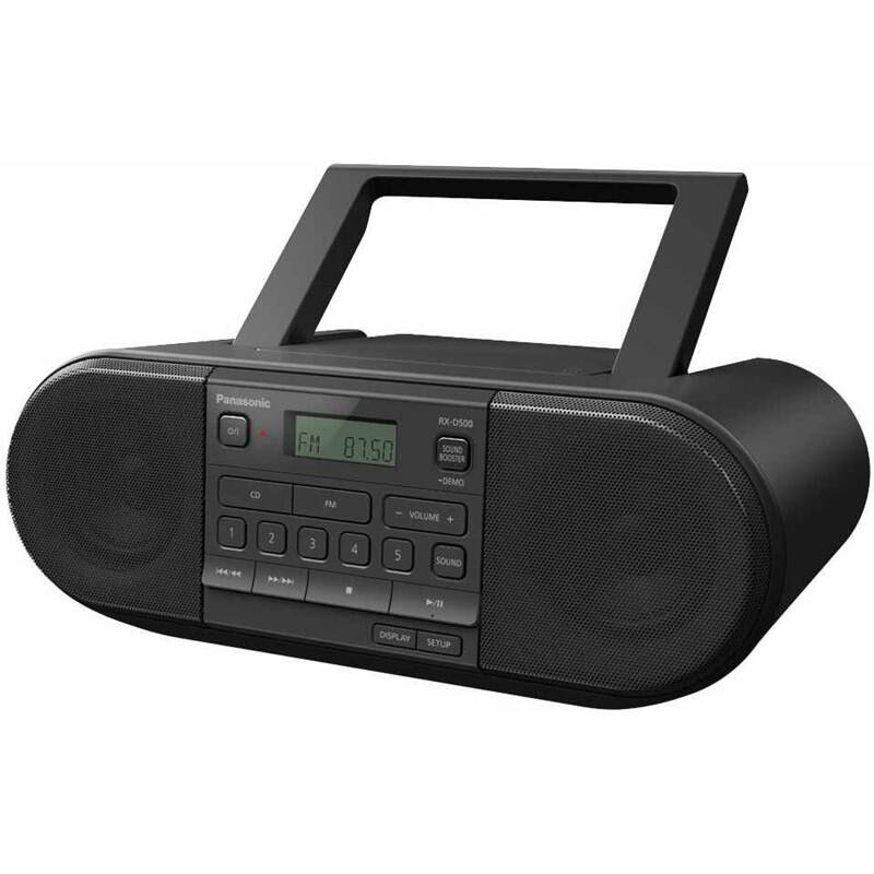 Radiopřijímač Panasonic RX-D500EG-K / CD / 20 W / černá / ROZBALENO