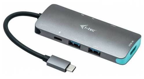 Dokovací stanice i-tec USB-C Metal Nano 4K HDMI + Power Delivery 60 W / 1x HDMI / 3× USB 3.0 / šedá / POŠKOZENÝ OBAL