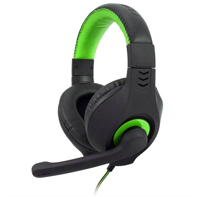 Headset C-Tech Nemesis V2 (GHS-14G) / 54 dB (-) / 20 - 20000 Hz / 118 dB/mW / černá / zelená / POŠKOZENÝ OBAL