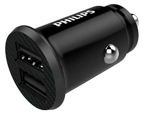 Nabíječka do auta Philips DLP2510/00 / 2x USB / 24 V / černá / POŠKOZENÝ OBAL