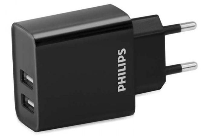 Napájecí konektor Philips DLP2610/12 / 2x USB / černá / POŠKOZENÝ OBAL