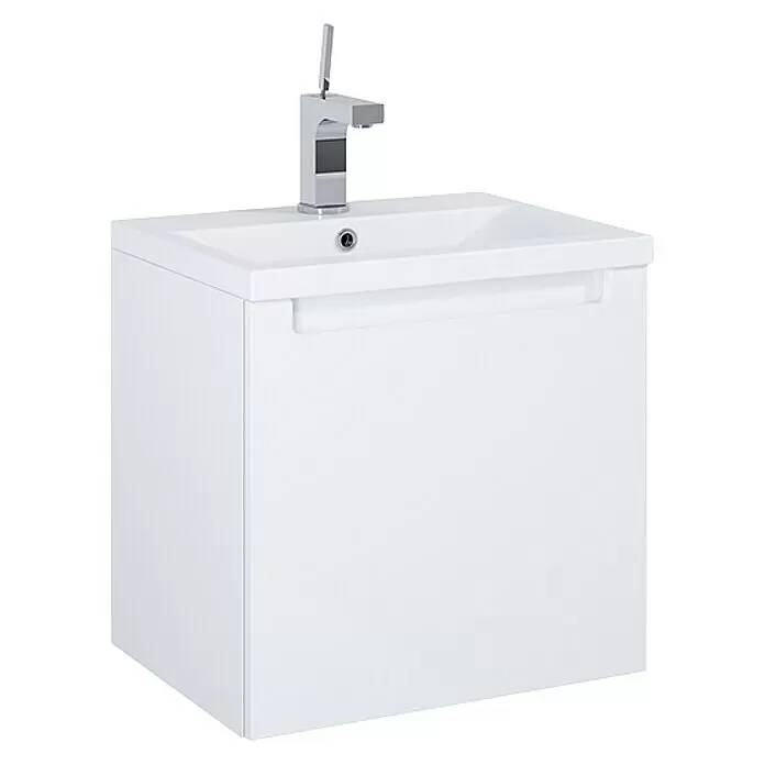Sada koupelnového nábytku Sierra / 51,5 cm / skříňka / umyvadlo / dřevotříska / keramika / vysoký lesk / bílá
