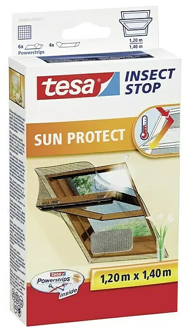 Moskytiéra Tesa Insect stop na střešní okno / 1,2 x 1,4 m / černá