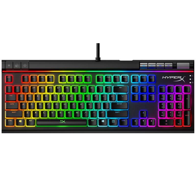 Herní klávesnice HyperX Alloy Elite 2 / HyperX Red / US layout HKBE2X-1X-US/G / USB 2.0 / černá / ROZBALENO