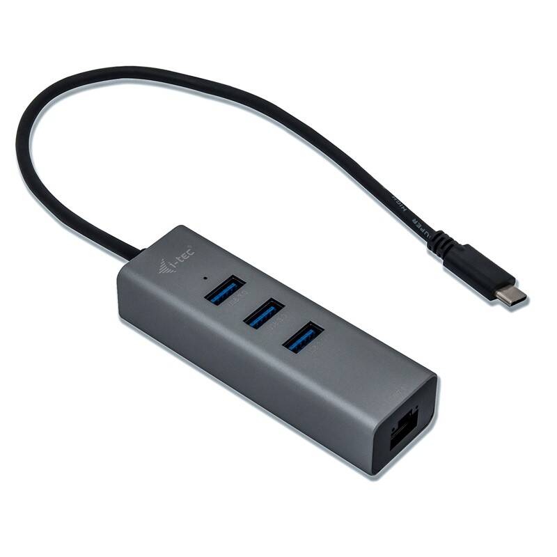 USB Hub i-tec Metal USB-C / 3x USB 3.0 + 1x RJ45 / stříbrná / ZÁNOVNÍ