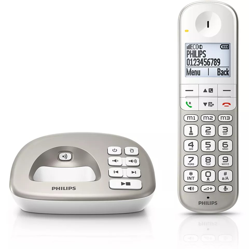 Bezdrátový telefon se záznamníkem Philips XL4951S/38 / stříbrná / POŠKOZENÝ OBAL