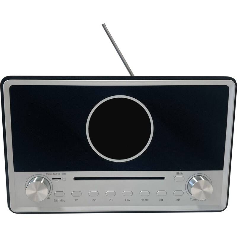 Internetový radiopřijímač s DAB+ Maxxo CD03  / AB+/FM tuner / Wi-Fi / Bluetooth / CD / 2x10 W / stříbrná/černá / ZÁNOVNÍ
