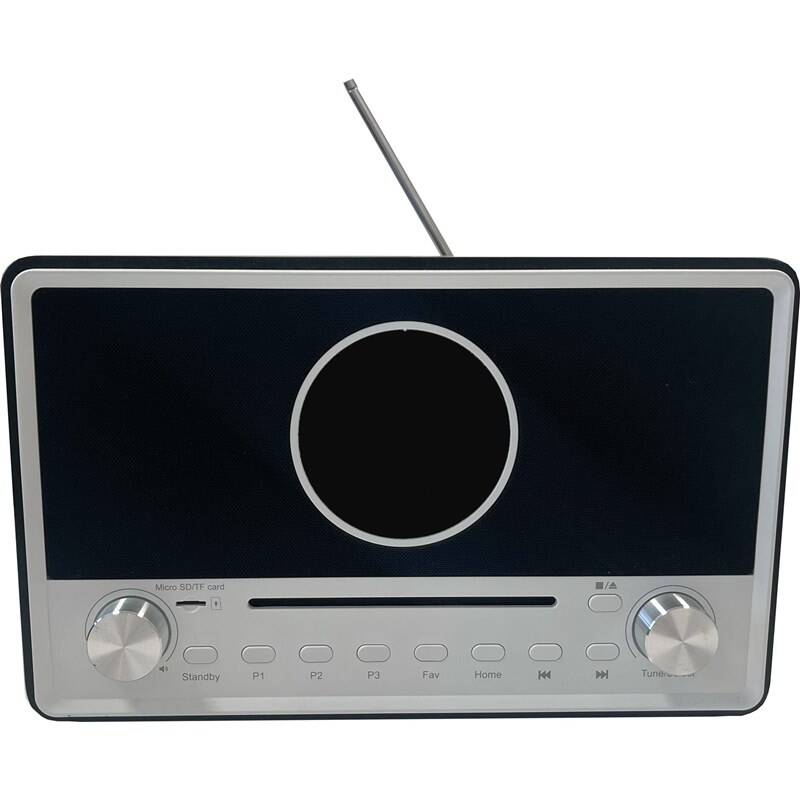 Internetový radiopřijímač s DAB+ Maxxo CD03 / AB+/FM tuner / Wi-Fi / Bluetooth / CD / 2x10 W / stříbrná/černá / ZÁNOVNÍ