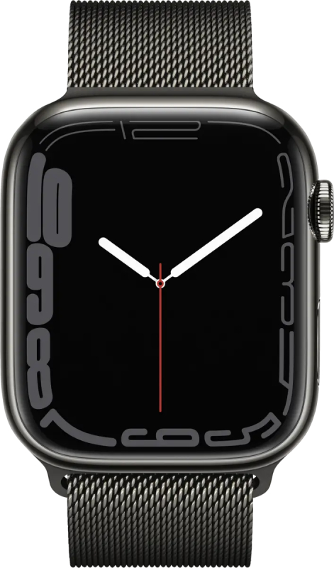 Chytré hodinky Apple Watch Series 7 / 45 mm / 32 GB / GPS + Cellular / milánský tah / Graphite / ROZBALENO