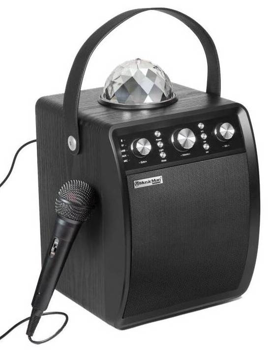 Party reproduktor Technaxx MusicMan Disco BT-X53 / 30 W / Bluetooth / FM / USB / LED osvětlený přední panel s detekcí zvuku / černá / ZÁNOVNÍ