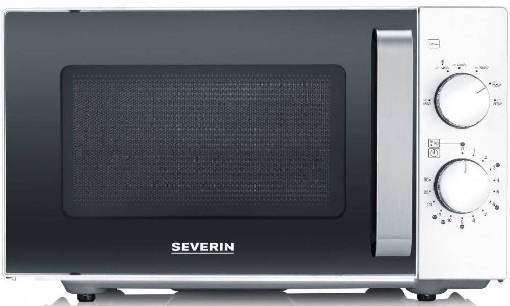 Mikrovlnná trouba Severin MW 7765 / 800 W / 20 l / 6 úrovní výkonu / nerez / bílá/černá