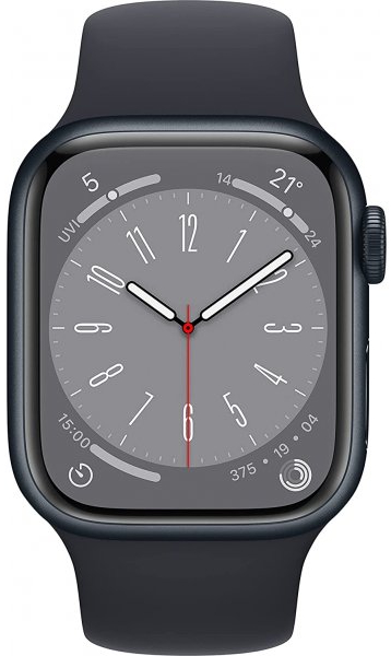 Chytré hodinky Apple Watch Series 8 / 45 mm / 32 GB / GPS / Midnight / 2. JAKOST