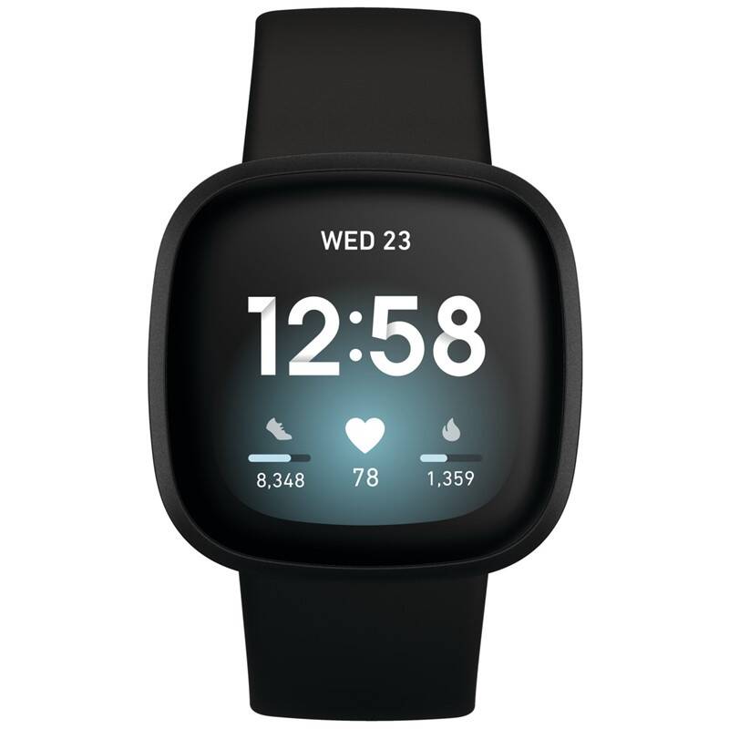 Chytré hodinky Fitbit Versa 3 FB511BKBK / 41 mm / GPS / Black/Black Aluminum / ZÁNOVNÍ