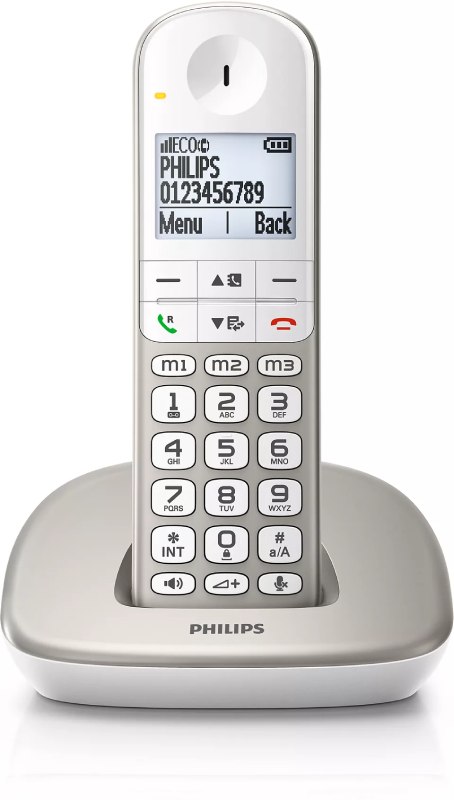 Bezdrátový telefon Philips XL4901S/38 / 1,9" (4,8 cm) / 550 mAh / stříbrná / ROZBALENO