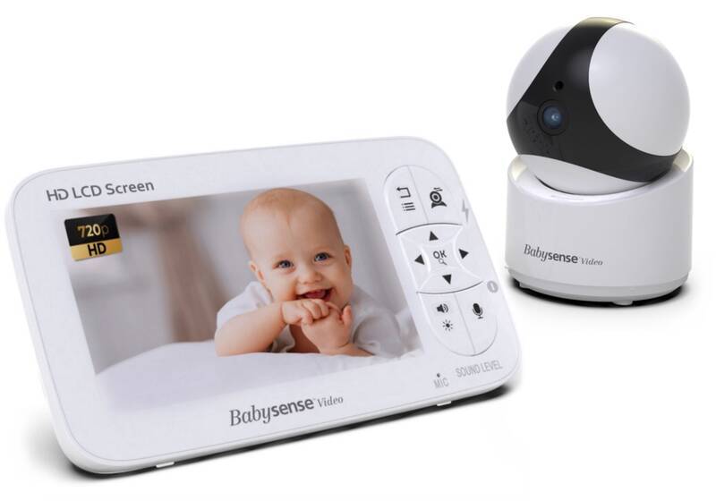 Dětská elektronická chůva Babysense Video Baby Monitor V65 / 5" (12,7 cm) / barevný LCD displej / dosah až 300 m / bílá / ROZBALENO